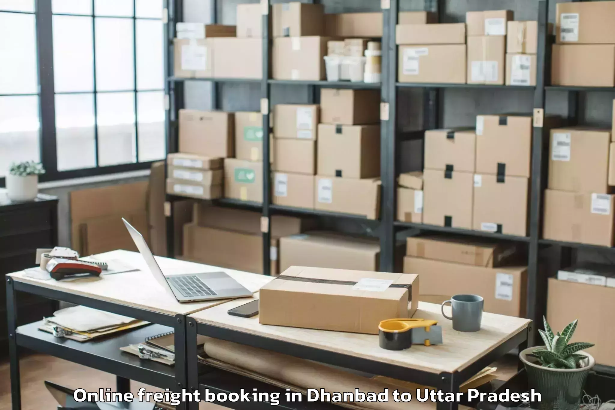 Book Dhanbad to Monad University Hapur Online Freight Booking